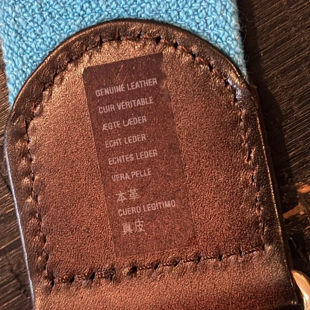 New Abercrombie & Fitch A&F Vintage Stretch Genuine Leather Blue Belt Old Stock​